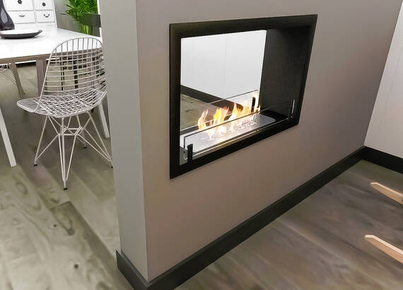 Встраиваемый биокамин Zefire Contour сквозной 700 (Estetic Flame)