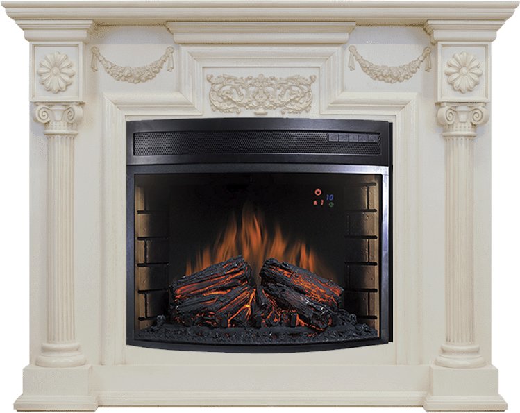 Каминокомплект Royal Flame  London - Слоновая кость с патиной с очагом Dioramic 28 LED FX