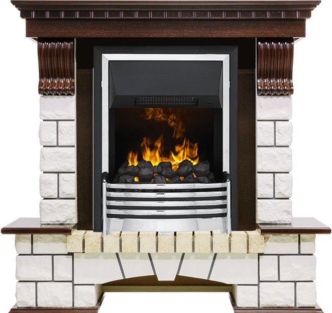 Каминокомплект Dimplex Pierre Luxe угловой - Темный дуб / Белый (Высота 1020мм) с очагом Flagstaff