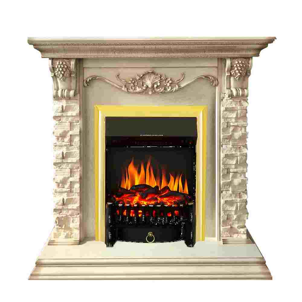 Каминокомплект Royal Flame  Adriana - Cлоновая кость с очагом Fobos FX Brass