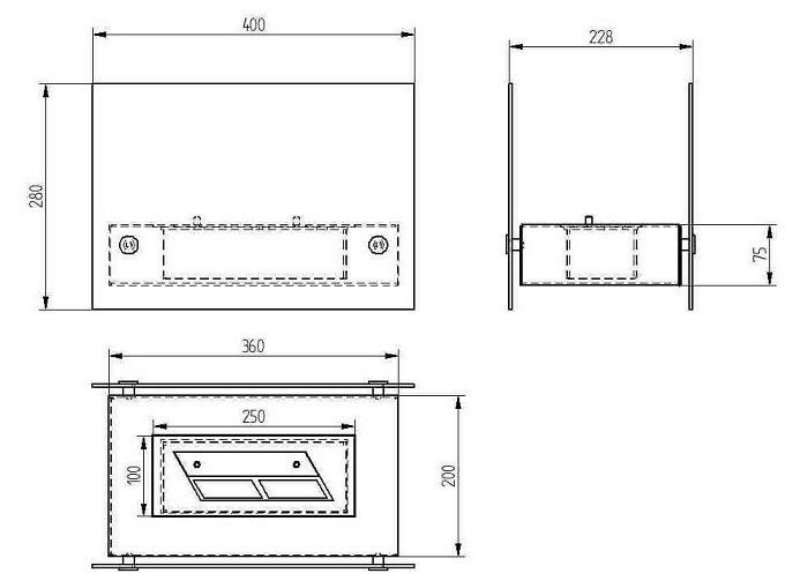 Биокамин настольный Zefire Iceberg черный