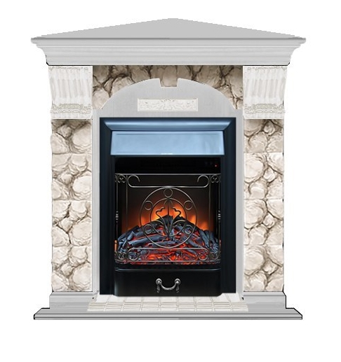 Каминокомплект Glenrich Арочный Карелия угловой (Magestic)