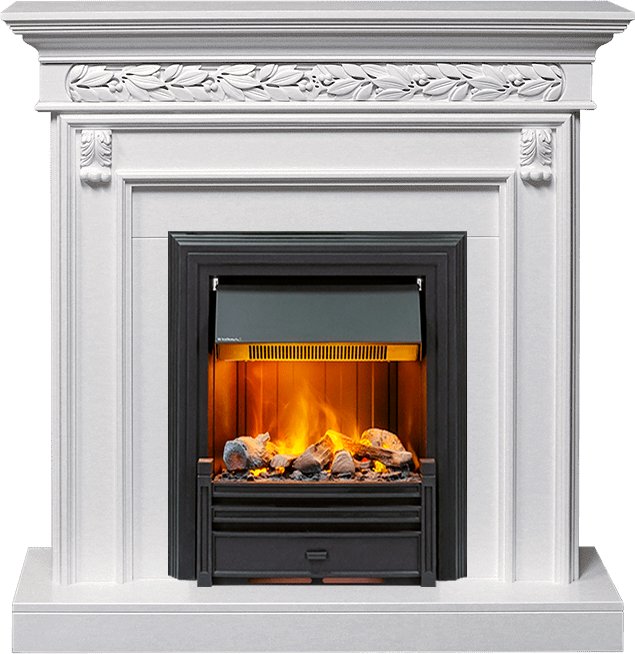 Каминокомплект Dimplex Valletta - Белый (Ширина 1040 мм) с очагом Brookline Black