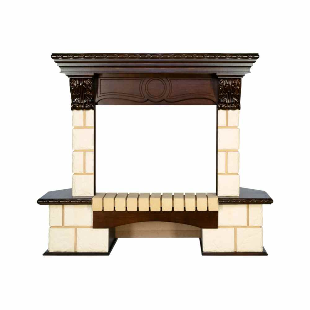 Портал Royal Flame  Pierre Luxe угловой - Шампань / Темный дуб