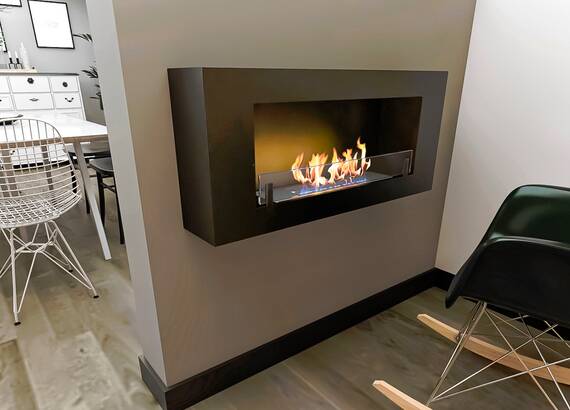 Настенный биокамин Zefire Ornament 900 со стеклом (Estetic Flame)