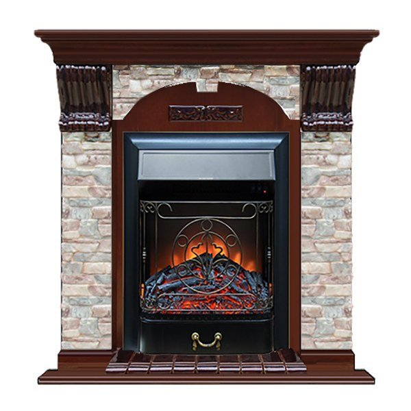 Каминокомплект Glenrich Арочный Грот цветной (Magestic)