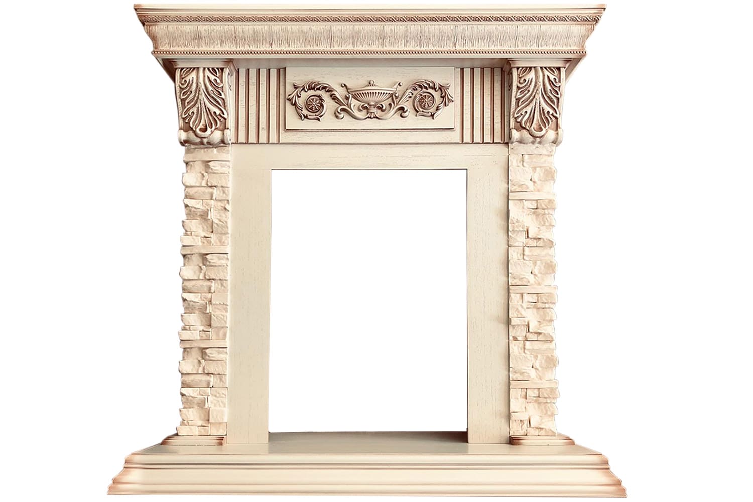 Портал Royal Flame  Luxemburg (каменный) - Сланец/Cлоновая кость с патиной