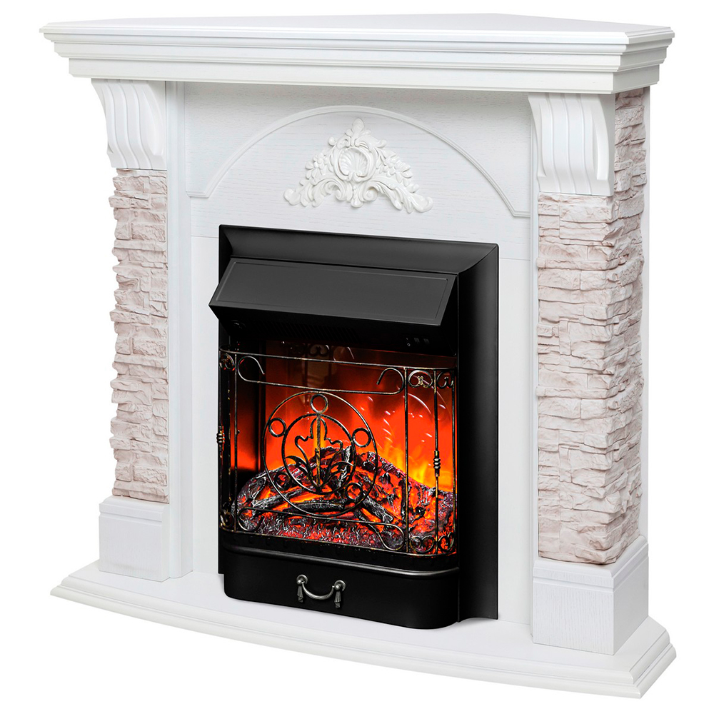 Электрокамин RealFlame  Athena Corner GR с очагом Majestic Lux Black