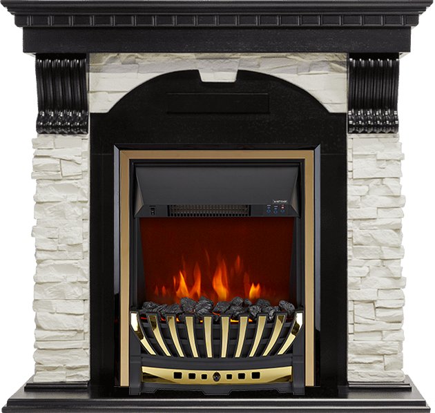 Каминокомплект Royal Flame  Dublin - Венге / Сланец белый с очагом Aspen Gold