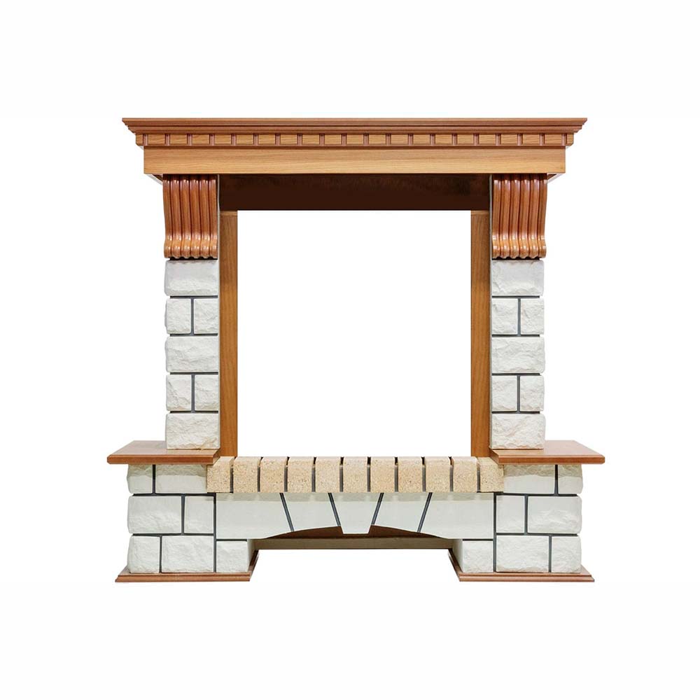 Каминокомплект Dimplex Pierre Luxe - Дуб / Белый (Высота 1050мм) с очагом Danville Black FB2