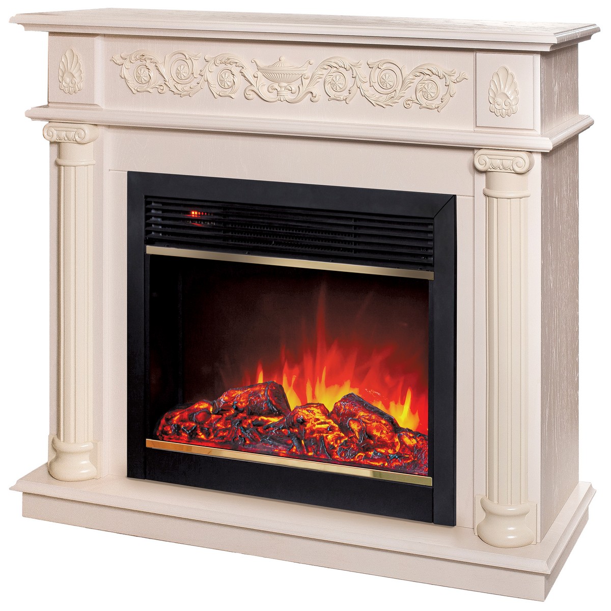 Электрокамин RealFlame Attica WT с очагом Moonblaze Deluxe Brass