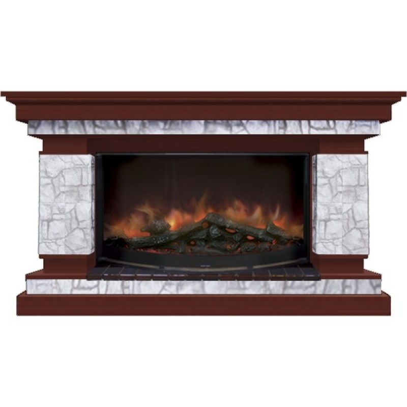 Каминокомплект Glenrich Лорд 86 (Rondo S86) старый город красное дерево