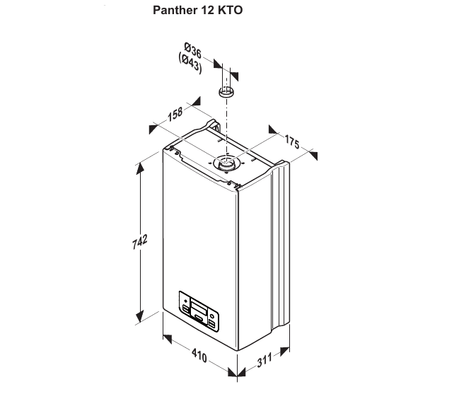Настенный газовый котел Protherm Пантера 12КТО (0010015240)