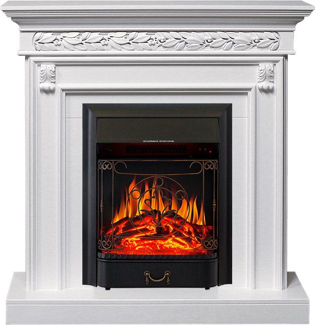 Каминокомплект Royal Flame  Valletta - Белый (Ширина 1040 мм) с очагом Majestic FX Black