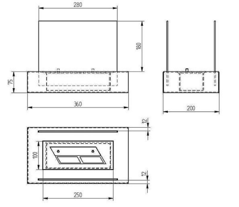 Биокамин настольный Zefire Galea черный