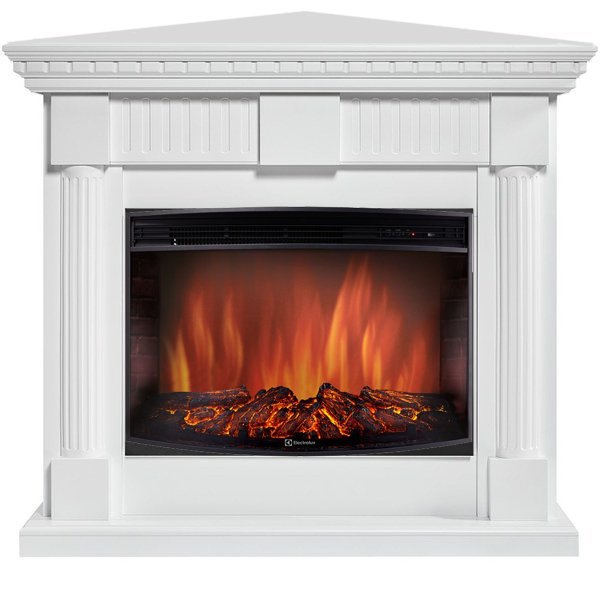 Каминокомплект Electrolux Colonna 30U (угловой) с очагом EFP/P-3320RLS белый