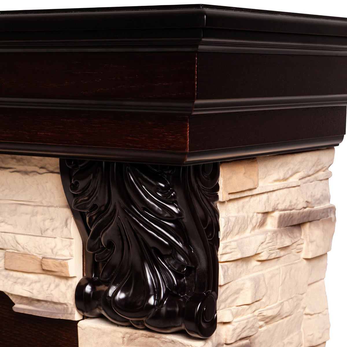 Электрокамин RealFlame  Dublin Corner Rock AO с очагом Majestic Lux Black