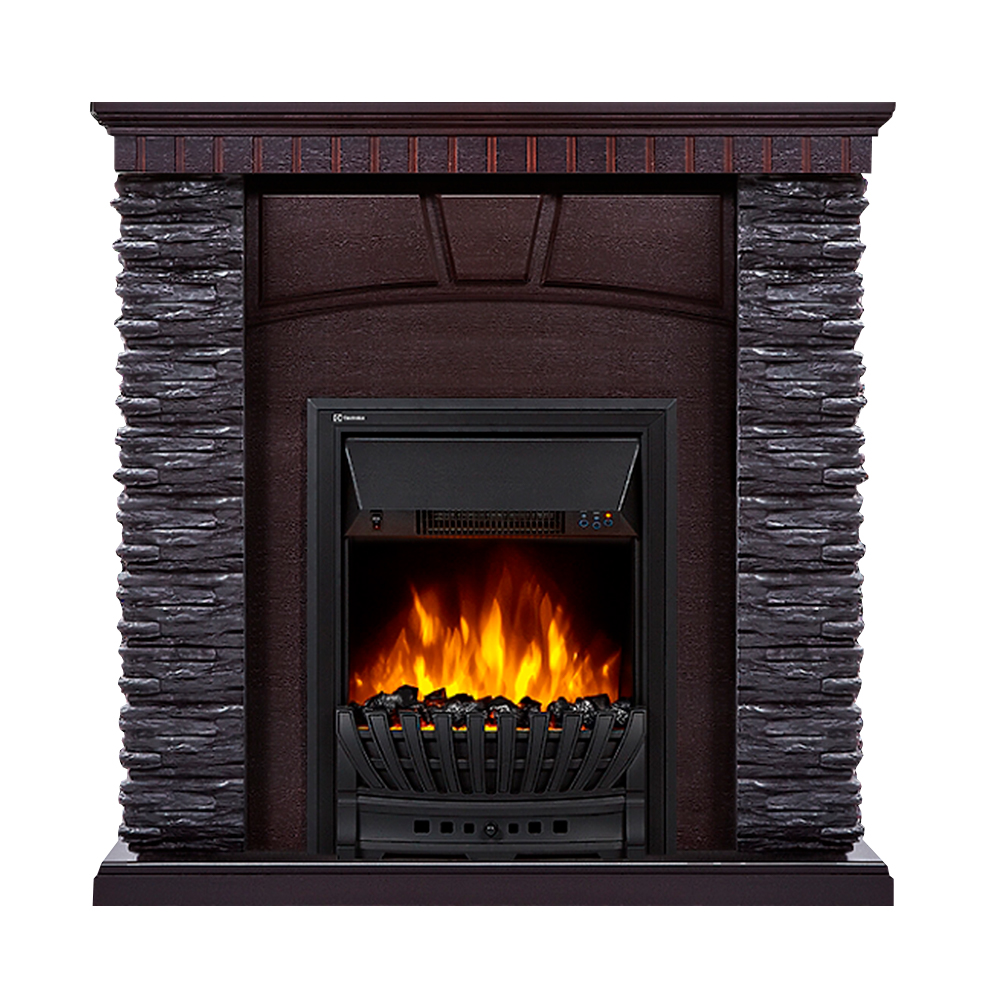 Портал Firelight Porto Classic камень черный, шпон венге