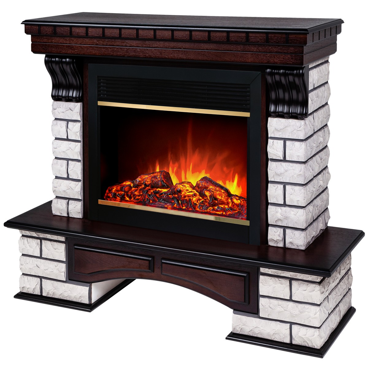 Электрокамин RealFlame  Country Rock 26 AO с очагом Moonblaze Deluxe Brass