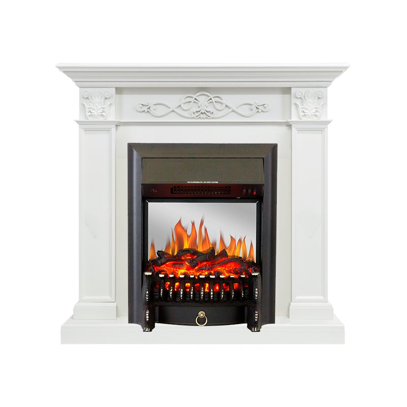 Каминокомплект Royal Flame  Verona - Белый дуб с очагом Fobos FX M Black