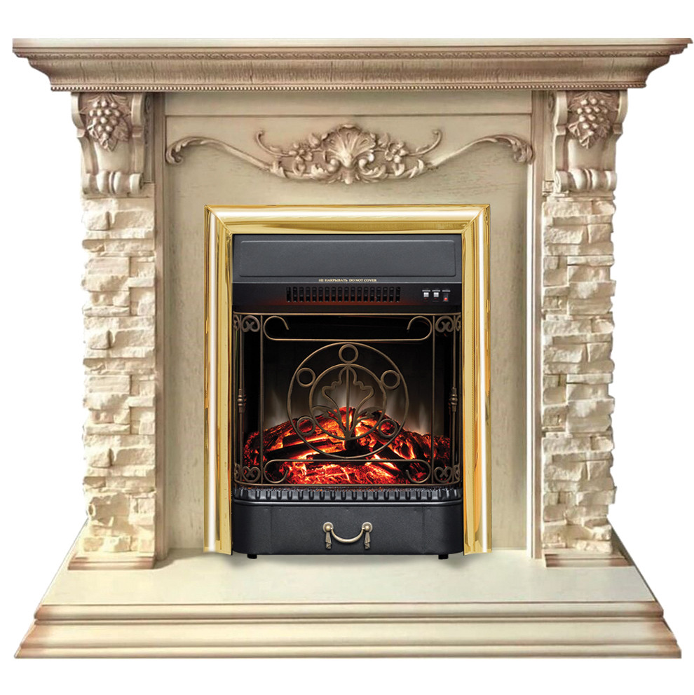 Электрокамин RealFlame  Patricia WT с очагом Majestic Lux Brass