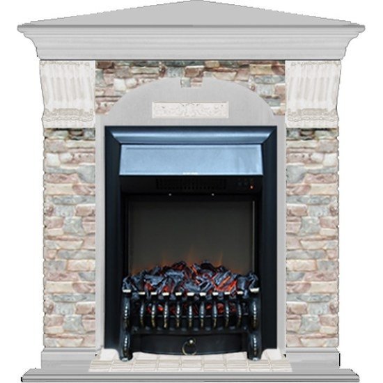 Каминокомплект Glenrich Арочный Грот цветной угловой (Fobos)