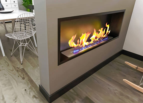 Встраиваемый биокамин Zefire Fest 1300 со стеклом (Estetic Flame)