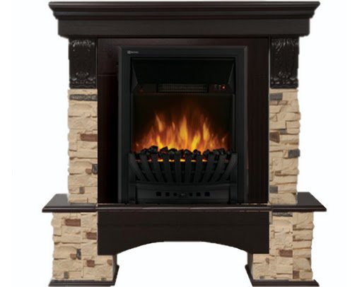 Каминокомплект угловой Electrolux Pietra Classic U с очагом Classic EFP/P-1020LS камень сланец, шпон темный дуб