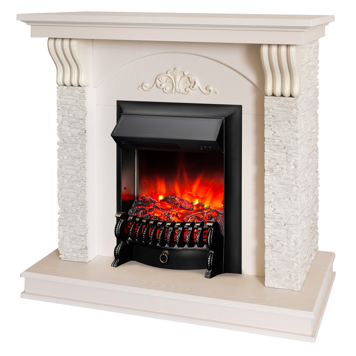 Электрокамин RealFlame Corfino WT с очагом Fobos Lux Black