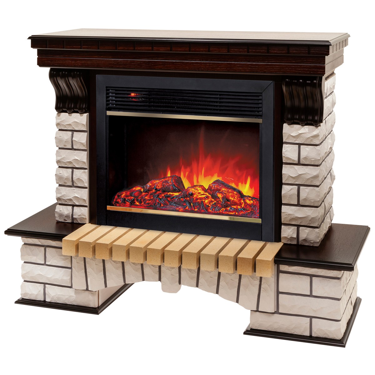 Электрокамин RealFlame Country 26 AO с очагом Moonblaze Deluxe Brass