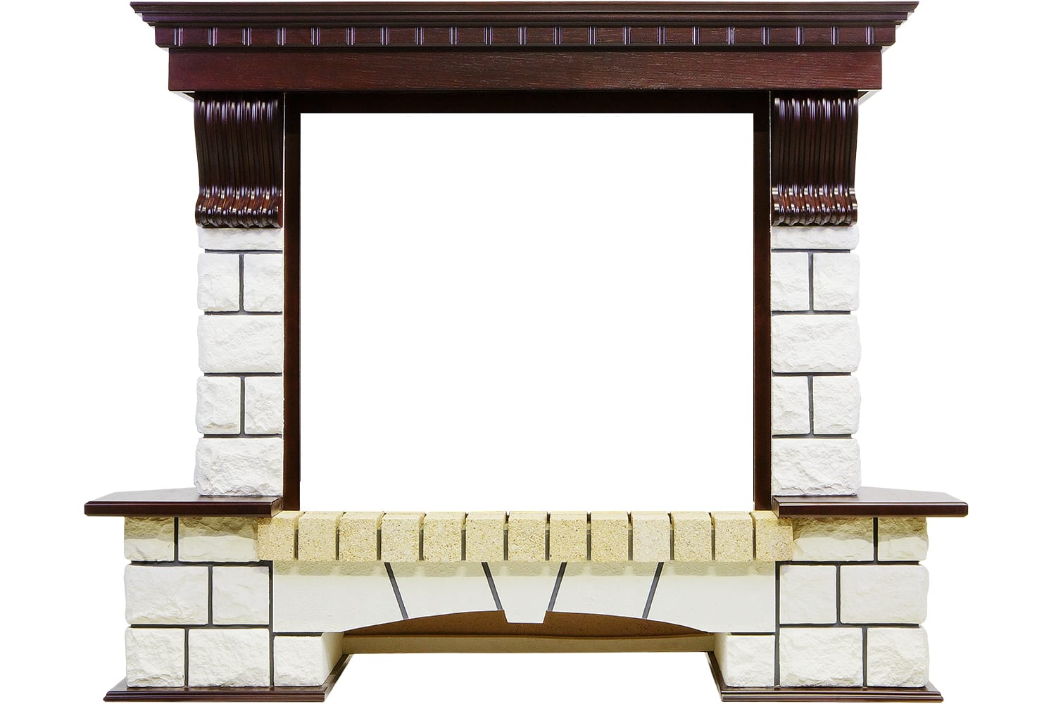 Портал Royal Flame  Pierre - Темный дуб / Белый (Высота 1045мм)