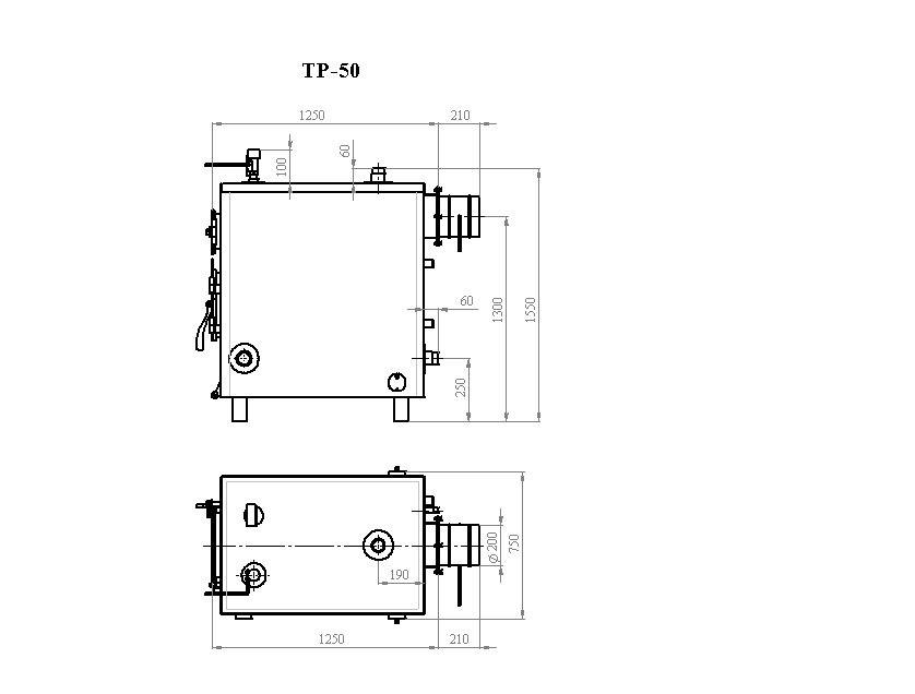 Напольный твердотопливный котел Траян ТР-50-2КТ