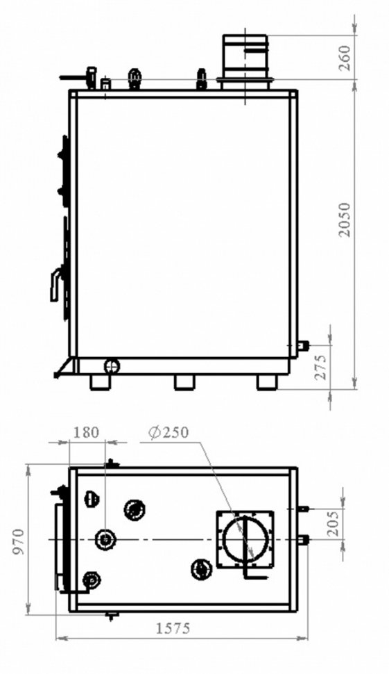 Напольный твердотопливный котел Траян ТМ-150