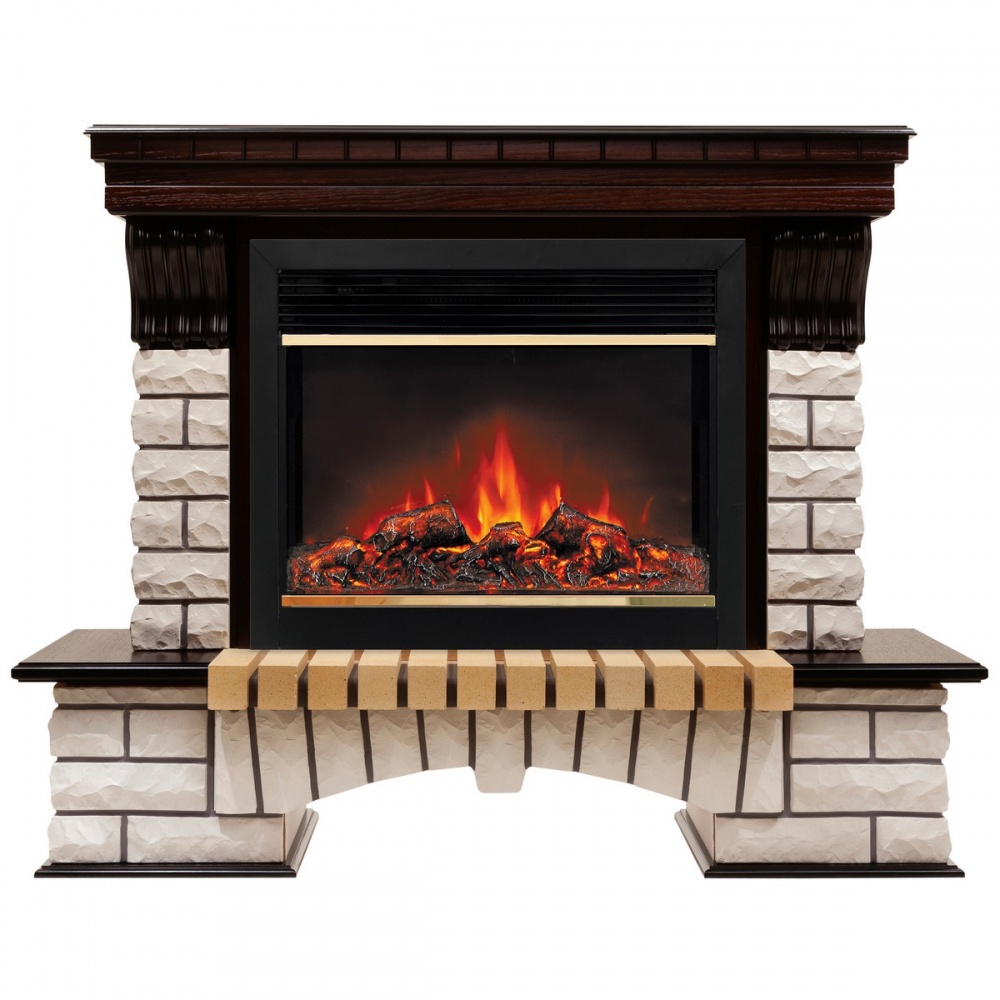 Электрокамин RealFlame Country 26 AO с очагом Moonblaze Deluxe Brass