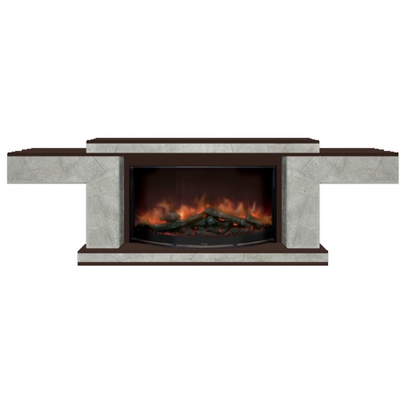 Каминокомплект Glenrich Тауэр Rondo S86 камень марсель, шпон дуб