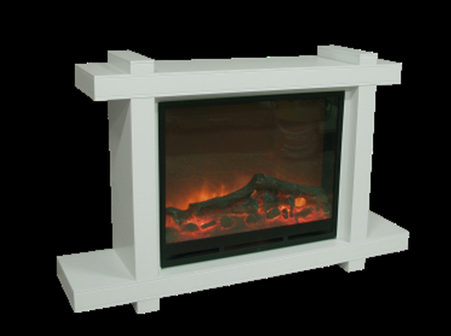 Каминокомплект Glenrich Капри Delux Sharm33 black белый шпон