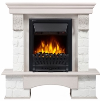 Каминокомплект Electrolux Forte Classic U с очагом Classic EFP/P-1020LS камень белый, белёный дуб