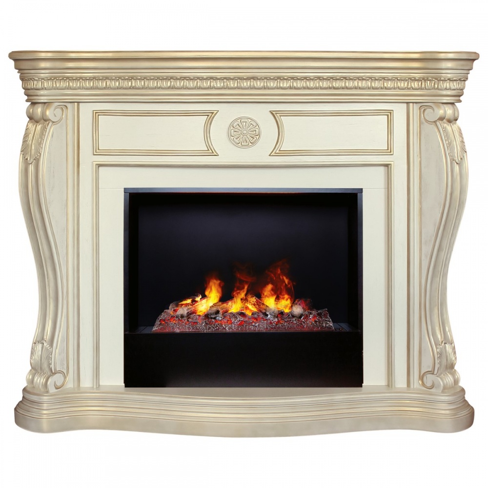 Электрокамин RealFlame  Barcelona 33 WT с очагом 3D Cassette 630