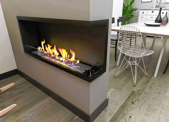 Встраиваемый биокамин Zefire Contour угловой 1100 правый (Estetic Flame)