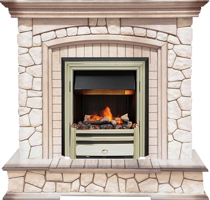 Каминокомплект Dimplex Preston - Белый/Слоновая кость с патиной с очагом Cavendish