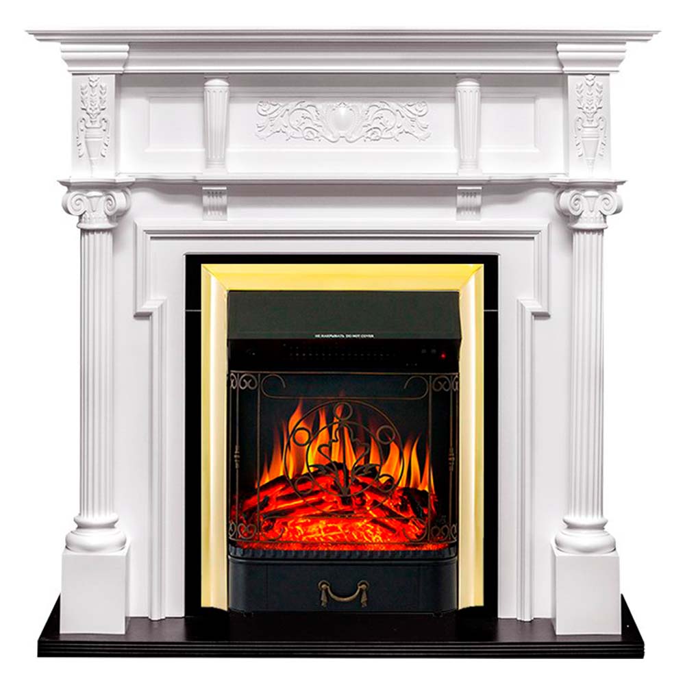 Каминокомплект Royal Flame  Oxford - Белый с очагом Majestic FX Brass