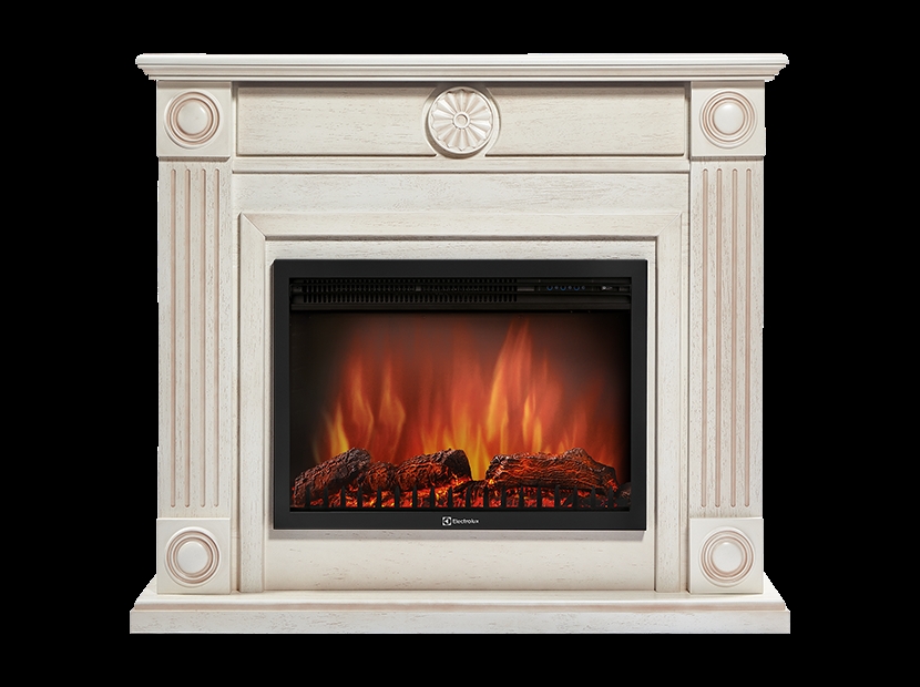 Каминокомплект Electrolux Frame 30 с очагом EFP/P-3020LS шпон белёный дуб