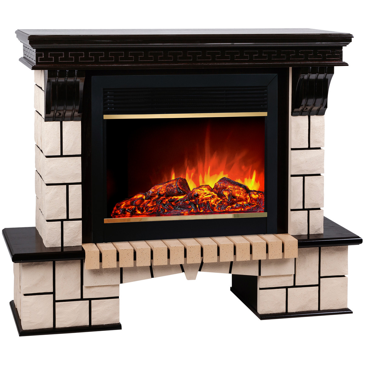 Электрокамин RealFlame  Stone 26 AO с очагом Moonblaze Deluxe Brass