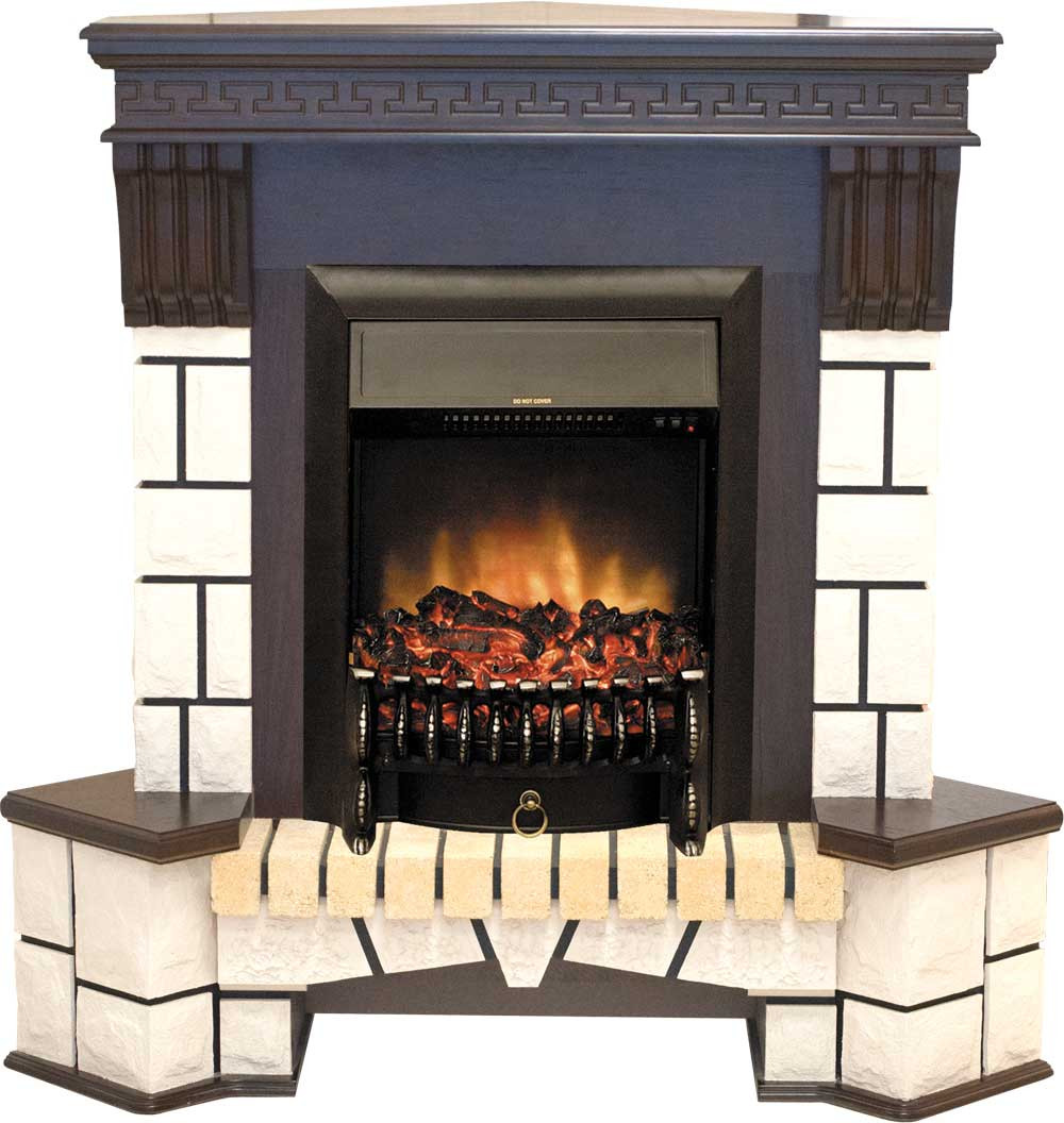 Электрокамин RealFlame  Stone Corner AO с очагом Fobos Lux BL S