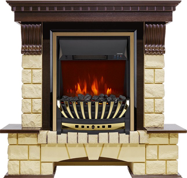 Каминокомплект Dimplex Pierre Luxe - Темный дуб / Шампань с очагом Aspen Gold