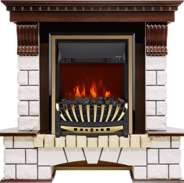 Каминокомплект Dimplex Pierre Luxe - Темный дуб / Белый с очагом Aspen Gold