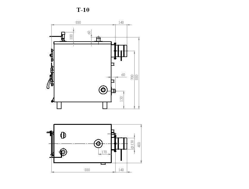 Напольный твердотопливный котел Траян Т-10-1КТ