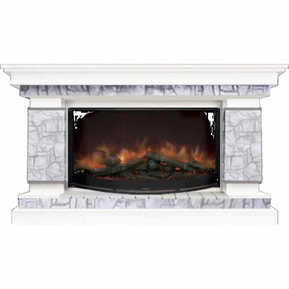 Каминокомплект Glenrich Лорд 86 (Rondo S86) старый город белый