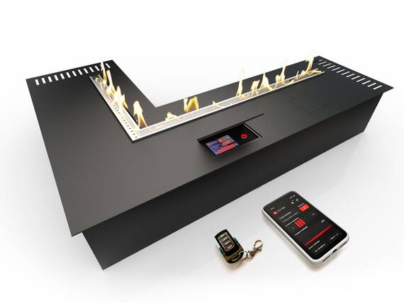 Автоматический биокамин ZeFire М 700x1000 угловой с ДУ