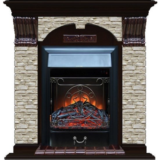 Каминокомплект Glenrich Арочный Грот однотонный (Magestic)